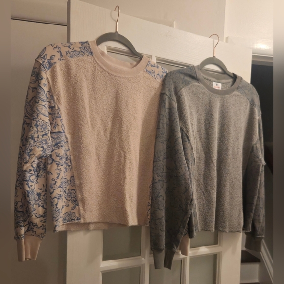 Sundry By "Anthropologie" Cream & Blue Patterned Sweater - Picture 3 of 7